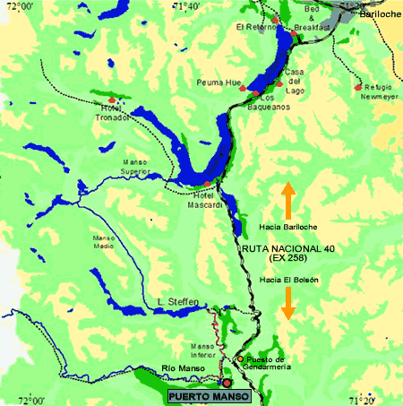 Mapa Valle río Manso
